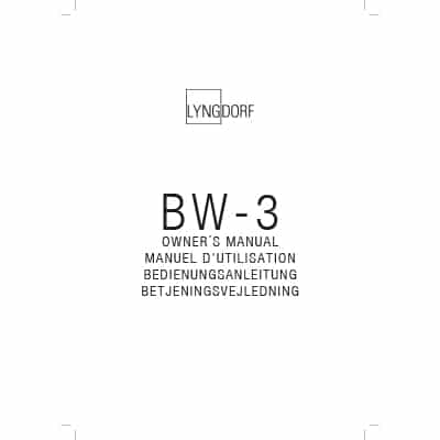 Lyngdorf BW-3 owner’s manual