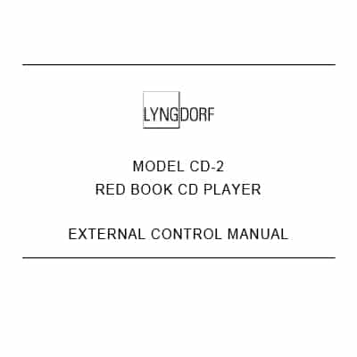 Lyngdorf CD-2 external control manual