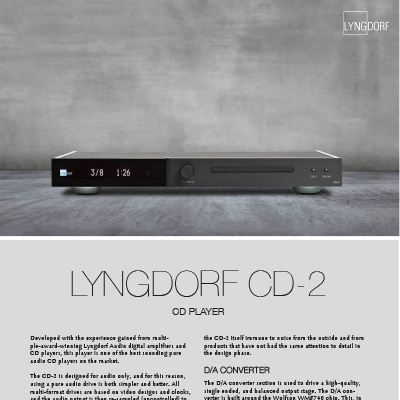 Lyngdorf CD-2 fact sheet