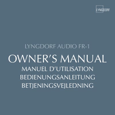 Lyngdorf FR-1 owner’s manual