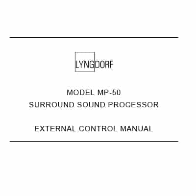 Lyngdorf MP-50 external control manual