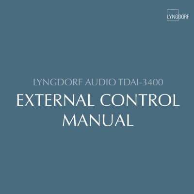 Lyngdorf TDAI-3400 External Control Manual