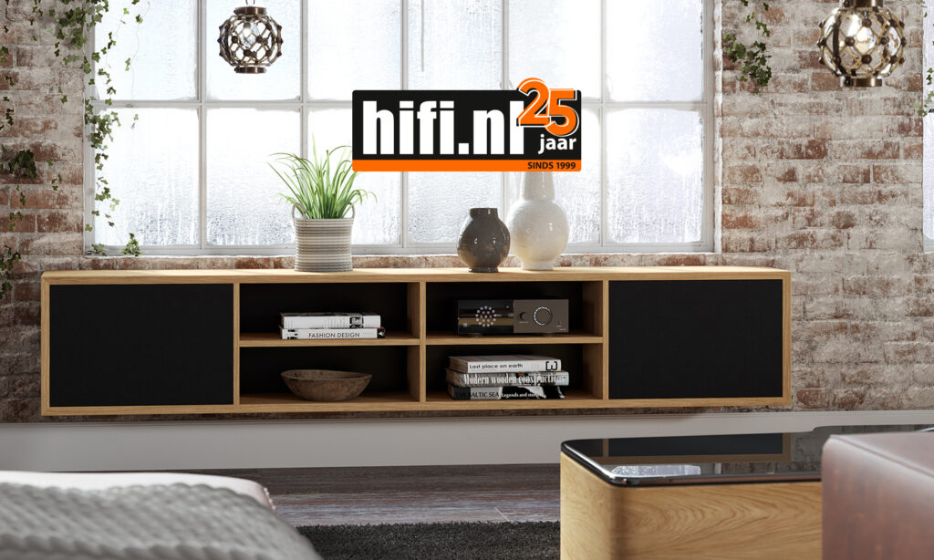 Lyngdorf TDAI-1120 amplifier in wooden furniture