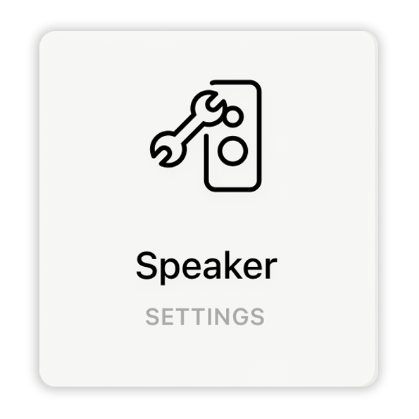 Speaker icon in My Lyngdorf app