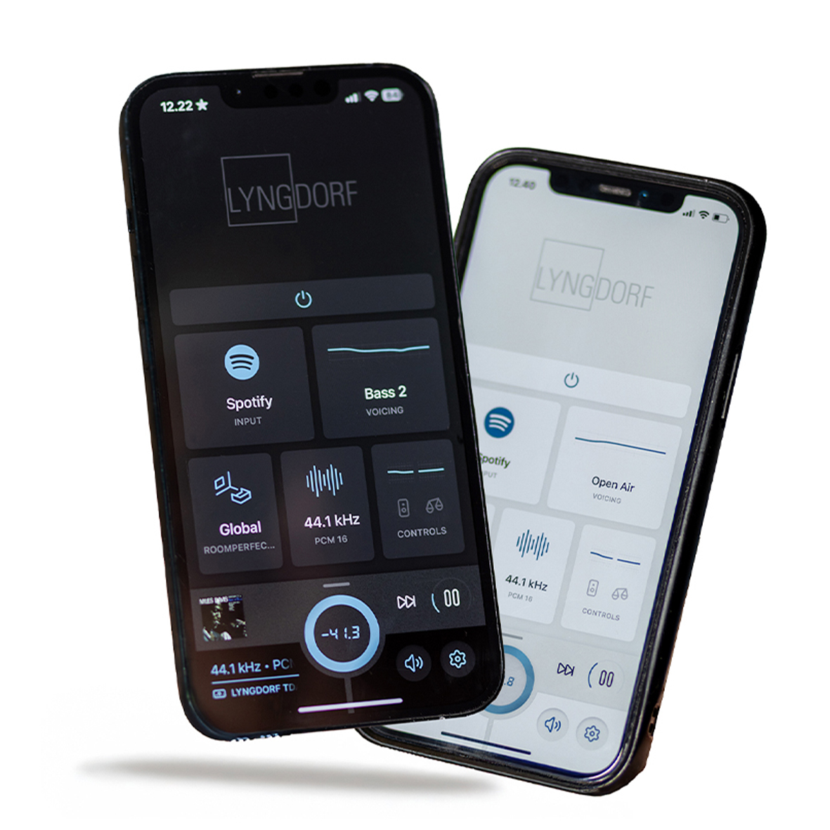 My Lyngdorf app with light and dark layout