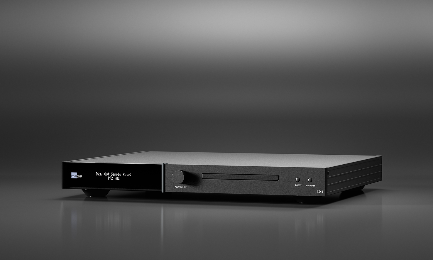 Lyngdorf CD-2 on dark background