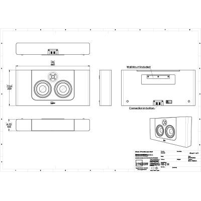 Technical drawings of FR-2 H speaker