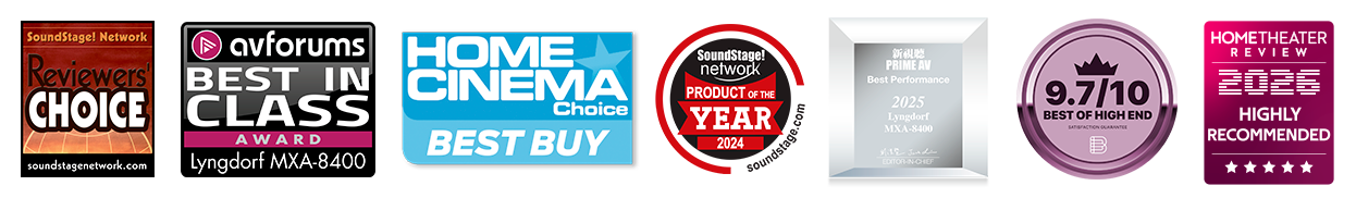 Awards for Lyngdorf MXA-8400 amplifier