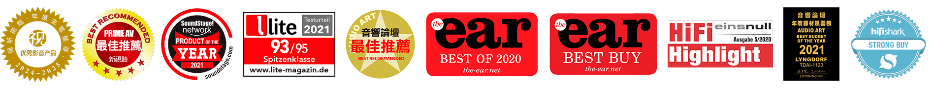 Awards for the Lyngdorf TDAI-1120 amplifier