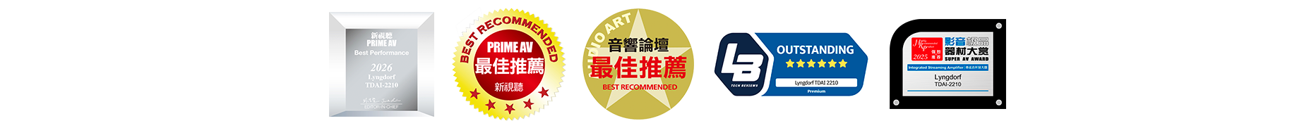 Awards for Lyngdorf TDAI-2210 amplifier
