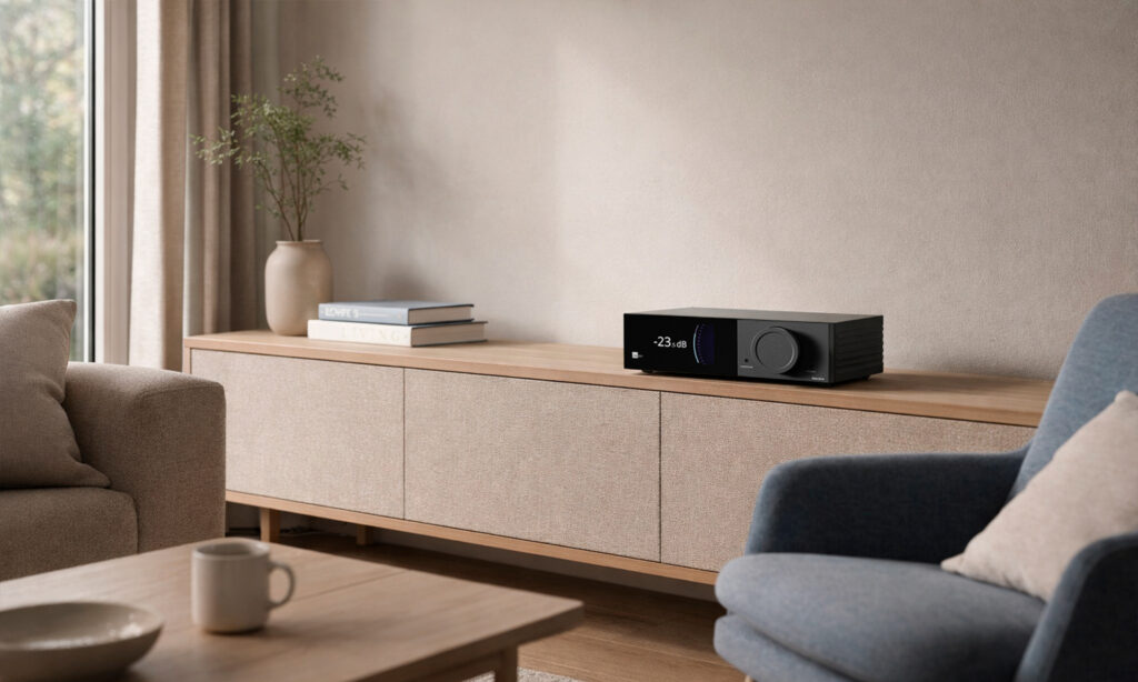 Lyngdorf TDAI-2210 receives outstanding review from Sempre Audio 10 Lyngdorf TDAI-2210 in beige living room