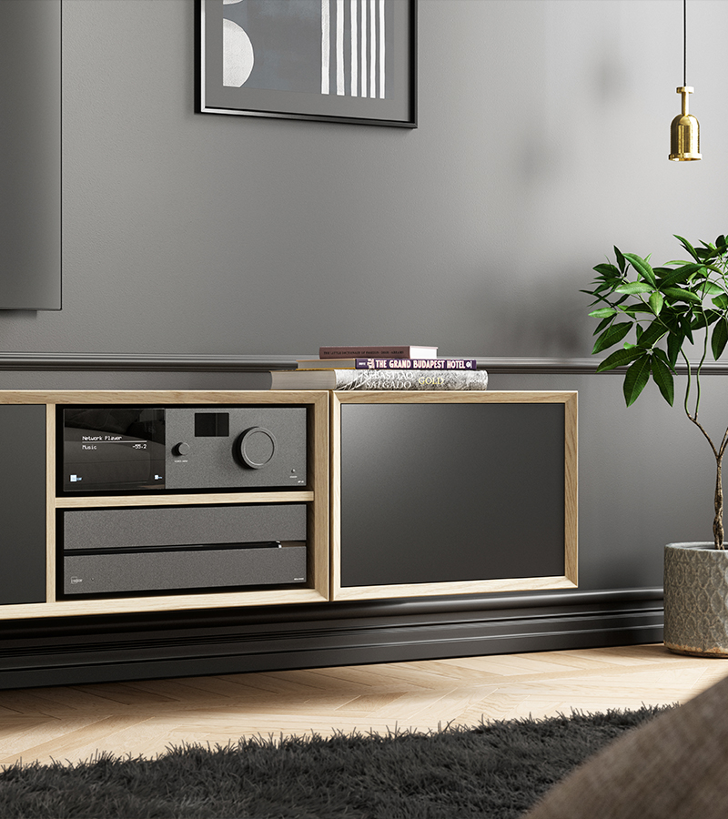 Lyngdorf MXA-8400 and MP-40 in wooden furniture