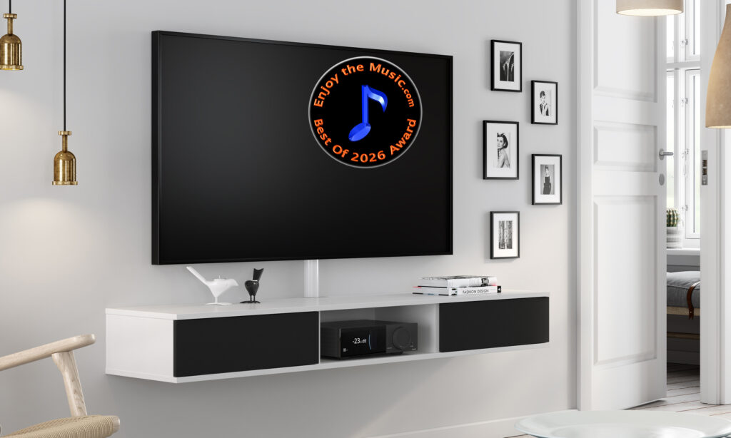 Lyngdorf TDAI-2210 amplifier in Scandinavian living room