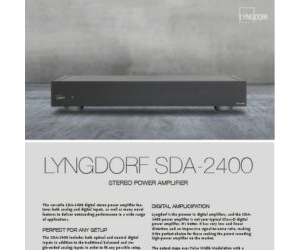 Lyngdorf SDA-2400 fact sheet