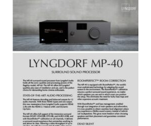 Lyngdorf MP-40 2.1 fact sheet