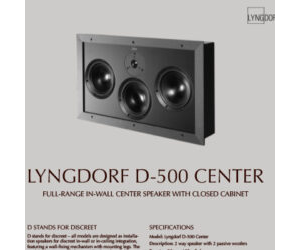 Lyngdorf D-500 Center fact sheet