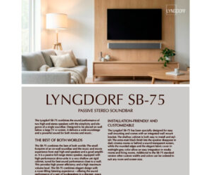 Lyngdorf SB-75 fact sheet