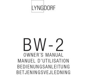Lyngdorf BW-2 owner's manual