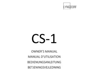 Lyngdorf CS-1 owner's manual
